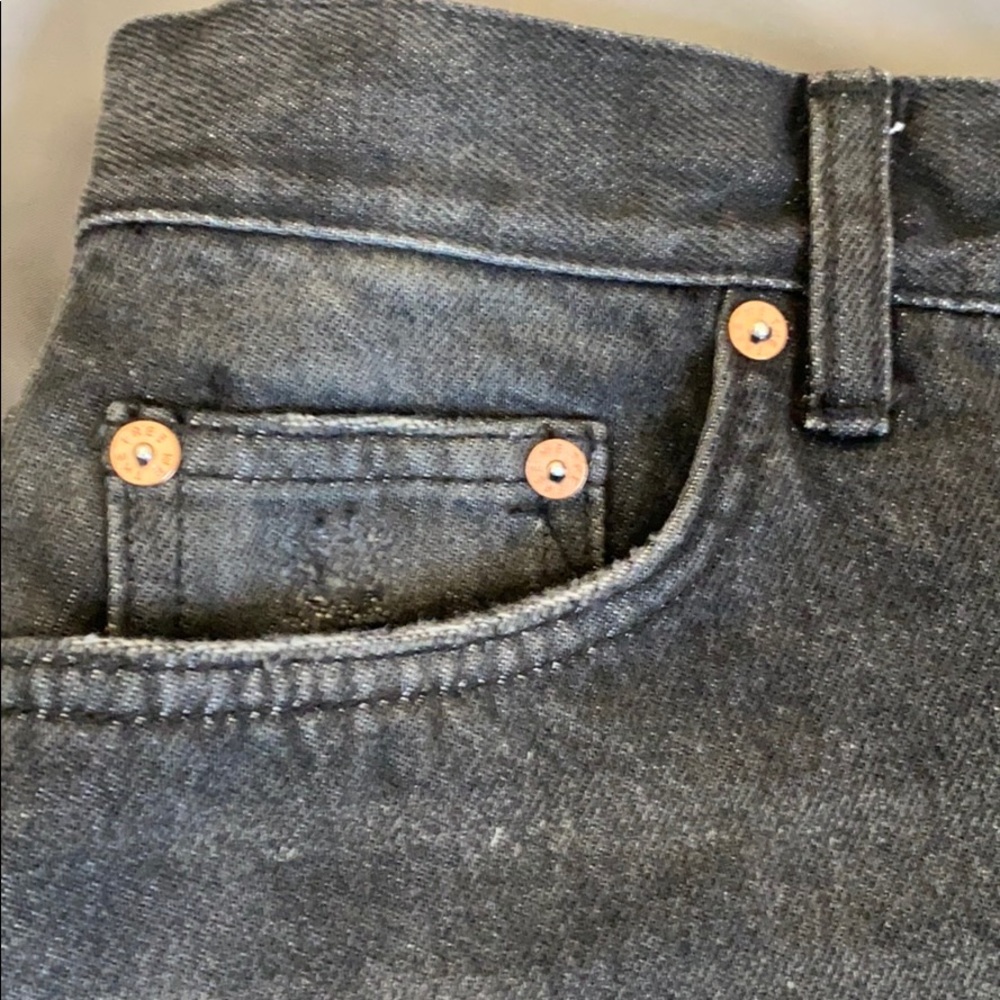 Free People black denim mini skirt sz 29 - Picture 2 of 8